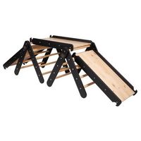 meowbaby triangulo de escalada con tobogan y 3 paredes de escalada para ninos noirnaturel