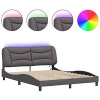 estructura de cama con led sin colchon hvar gris 160x200 cm vidaxl