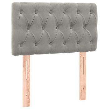 Cabecero Cama | Panel De Cabecera De Terciopelo Gris Claro 80x7x78/88 Cm