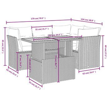Conjunto De Ocio Para El Jardín (equipado Con Cojines, Incluye 5 Componentes)