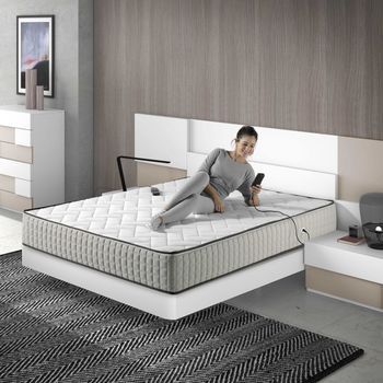Colchón Viscoelástico Con Masaje Ecode® Alpes Massager 80x200 Cm, Funda Lavable, Doble Cara, Núcleo Pur 25 Kg, Termoregulable, 24cm, Eco-eacm-80*200