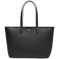 lacoste bolsa bolso tote anna con cremallera negro crema para mujer