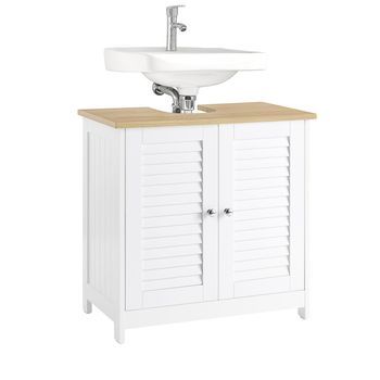 Mueble Para Debajo Del Lavabo Fregadero Armario De Baño De Suelo Con 2 Puertas 60 X 35 X 59 Cm Frg237-wn Sobuy Es
