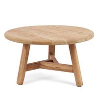 mesa de centro de teca reciclada bazar bizar fusuma 80 x 80 x 45 cm - natural