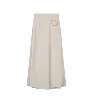 A|X Armani Exchange para mujer. XW002279AF21553U6223 Falda larga fluida de satén crepé beige (XXS), Casual, Poliéster