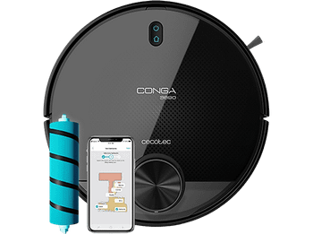 REACONDICIONADO Seminuevo Muy bueno Robot aspirador - Cecotec Conga 3890 Titanium, 2300 Pa, 10 Modos de limpieza, Wi-Fi, 150 min, 64 dB, Negro