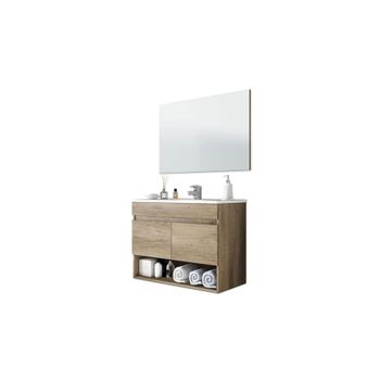 Mueble de baño con espejo 2 puertas melamina nordik