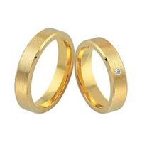 alianzas 14 quilates oro amarillo con diamante