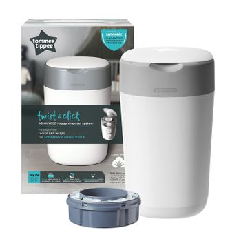 Tommee Tippee Twist & Click Nappy Disposal Bin White