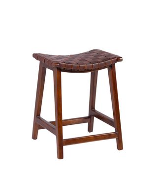 Taburete alto de madera marrón