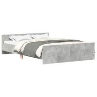 cama matrimonial  cama para adultos  estructura de cama con cabecero piecero gris hormigon 150x200cm