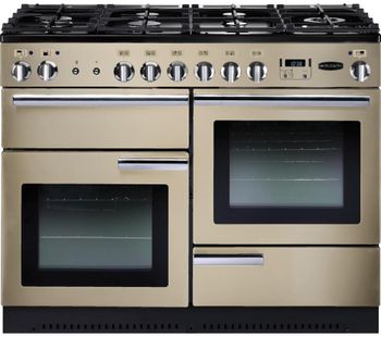 RANGEMASTER Professional 110 Dual Fuel Range Cooker - Cream & Chrome, Cream
