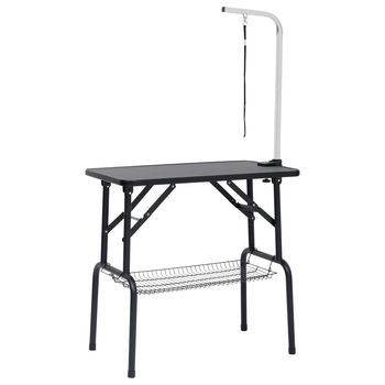 Mesa De Aseo Ajustable Para Perros Con 1 Lazo Y Cesta