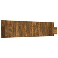 cabecero de dormitorio con estante integrado en la mesita de noche mdf marron claro tdl0205837