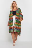 yours kimono playero verde zigzag mujer curvy y tallas grandes yours