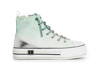 zapatillas deportivas mid de encaje degrade con cordones de pedreria mint 40