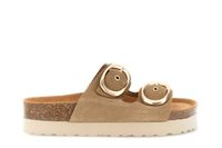 sandalias de plataforma de ante con doble hebilla taupe