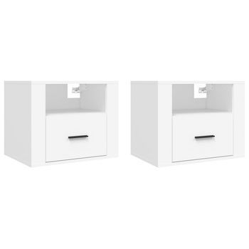 Mesita De Noche 50x36x40 Cm Madera - Blanco