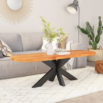 Tablero De Mesa | Tablero Escritorio Ovalado Madera Maciza De Acacia 100x40x3,8 Cm