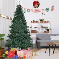 210 cm arbol de navidad artificial de pvc con led cadena de luces soporte de metal plegable decoracion para hogar fiesta cfw39276