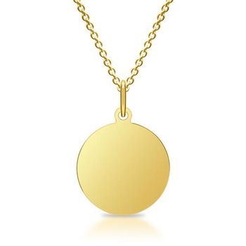 Cadena de plata con colgante dorado grabable