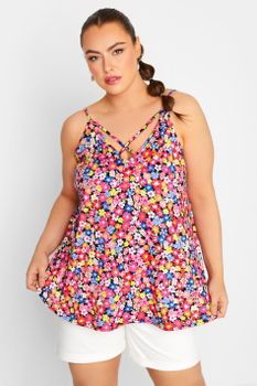 Limited Collection Top Rosa De Flores Con Tirantes, Mujer Curvy Y Tallas Grandes, Yours