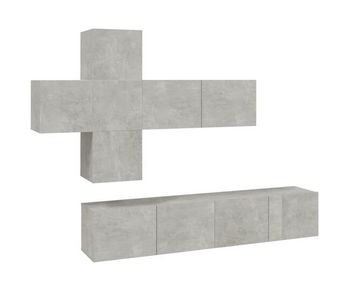 Set de muebles de tv 7 piezas madera contrachapada gris hormigón