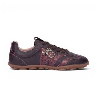 Wonders para mujer. AP-2105 Zapatillas de Piel Nysa 05 marrón (38), Plano, Cordones, Casual