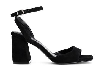 sandalias de ante con cierre en el tobillo black 36