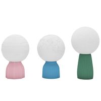 homcom juego de 3 lamparas de mesita de noche 3d con 3 colores brillo ajustable en 10 niveles conexion usb blanco