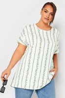 yours top blanco de hileras de flores mujer curvy y tallas grandes yours
