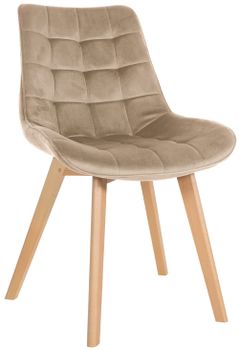 Silla de comedor con asiento en terciopelo marrón