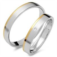 alianzas 14 quilates oro blanco amarillo con diamante