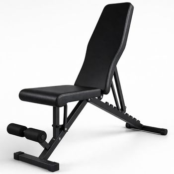 MIMO Banco Abdominales Multifuncional de Negro, Banco de Musculación de Pesas Plegable Ajustable, Bancos de Ejercicio para Pesas y Mancuernas, Entrenamiento en casa, Multifuncional Gym