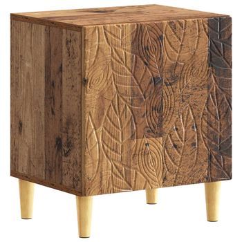 Mesita De Noche 43x34,5x50 Cm Madera Maciza De Eucalipto - Marrón