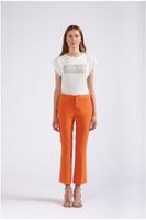 pantalones cropped flare en tejido superstretch orange 40