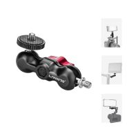 mini brazo magico lanxire de aleacion de aluminio soporte de extension universal 360 con doble cabeza de bola y tornillo 14-20 para monitor gopro y vlog