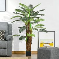 planta artificial de pe pp cemento homcom 16x16x160 cm verde