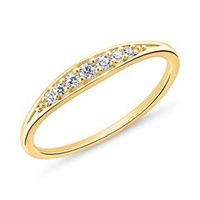 anillo de plata 925 banado en oro para mujer con circonita