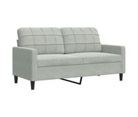 sofa de 2 plazas - sofa de salon - sofa moderno de terciopelo gris claro 140 cm