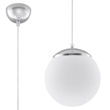 Lámpara de techo blanco/cromo acero/vidrio alt. 110 cm
