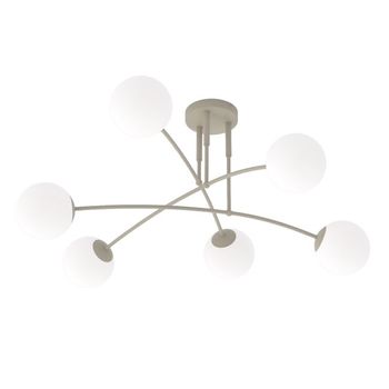 Plafón de techo siret moca opal (6 luces)