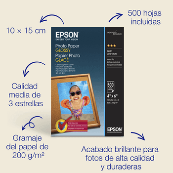 PHOTO PAPER GLOSSY 10X15CM 500 PAG.