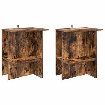 Mesa De Café 2 Pcs Roble Ahumado 40 X 30 X 49 Cm Vidaxl