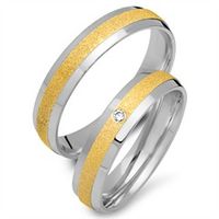 alianzas 8 quilates oro blanco amarillo con diamante