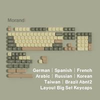 moa morandi pbt keycaps 7u alice layout teclas espaciales juego grande key caps ansi ruso coreano iso espanol aleman frances abnt2 brasil