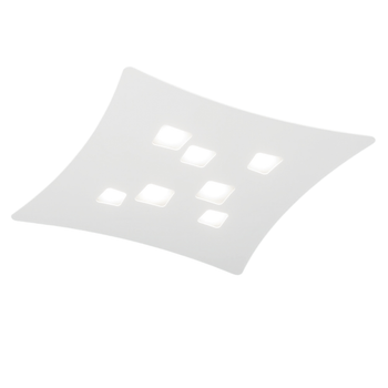 Plafón Isotta Moderno 7 Luces Gx53 Blanco - Plafón Curvo De Metal 62x69cm, Diseño Geométrico, Máx 7x8w, Ip20, Bombillas Excluidas