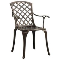 conjunto mesa y sillas jardin de bistro 3 uds aluminio fundido color bronce