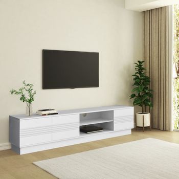 Mueble de tv con 3 puertas en blanco