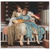 legendarte - cuadro lienzo impresion digital - clases de musica - frederic leighton - decoracion pared copia cm 90x90